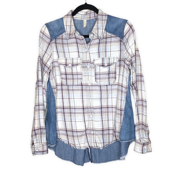 Free People Road Trip Flannel Plaid Button Down Shirt - Picture 5 of 10